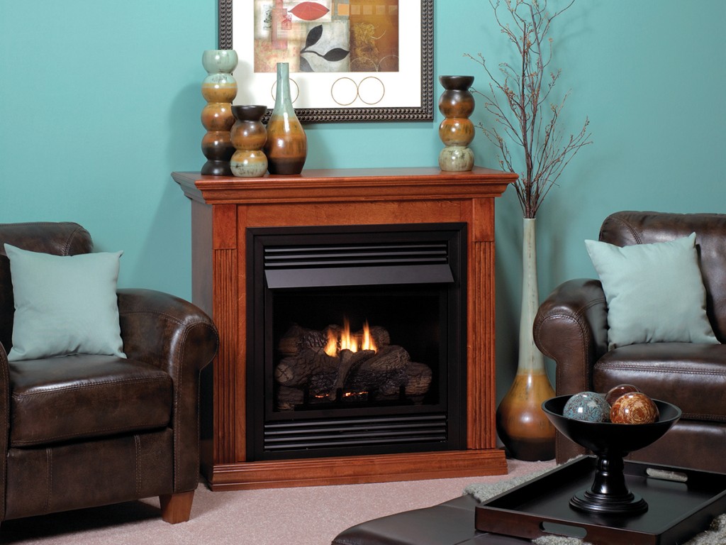 Vail Vent-Free Fireplace Cherry Mantel