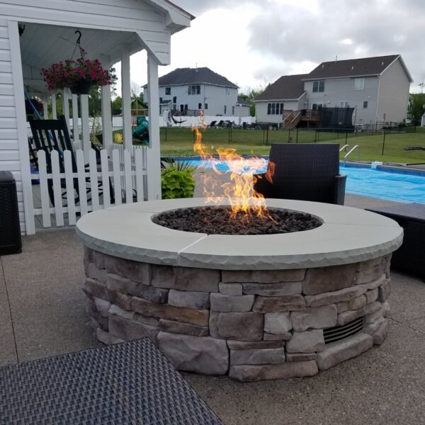 Recently installed by Highland Hearth & Fireplace, Warming Trends natural gas fire pit, Hamburg, NY