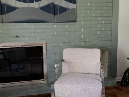 Brookfield design in a brush nickel fireplace door
