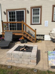 Recently installed fire pit in Lackawanna NY.