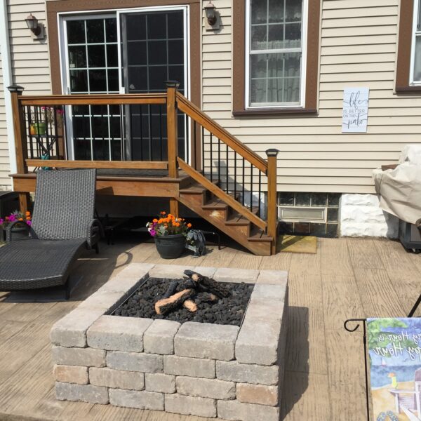 Recently installed fire pit in Lackawanna NY.
