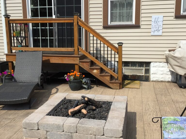 Recently installed fire pit in Lackawanna NY.